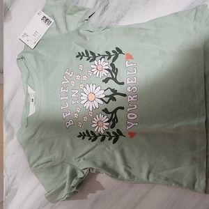H&M green short sleeve shirt